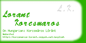 lorant korcsmaros business card